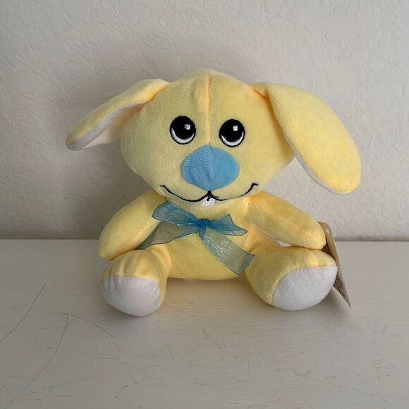 Plush Peluche Yellow Stuffed Bunny Animal - Picture 1 of 3